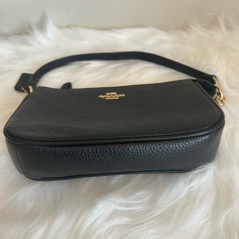 Coach Nolita 19 Black Pebble Leather Wristlet Bag Gold Hardware‎ 58032 - Picture 4 of 7
